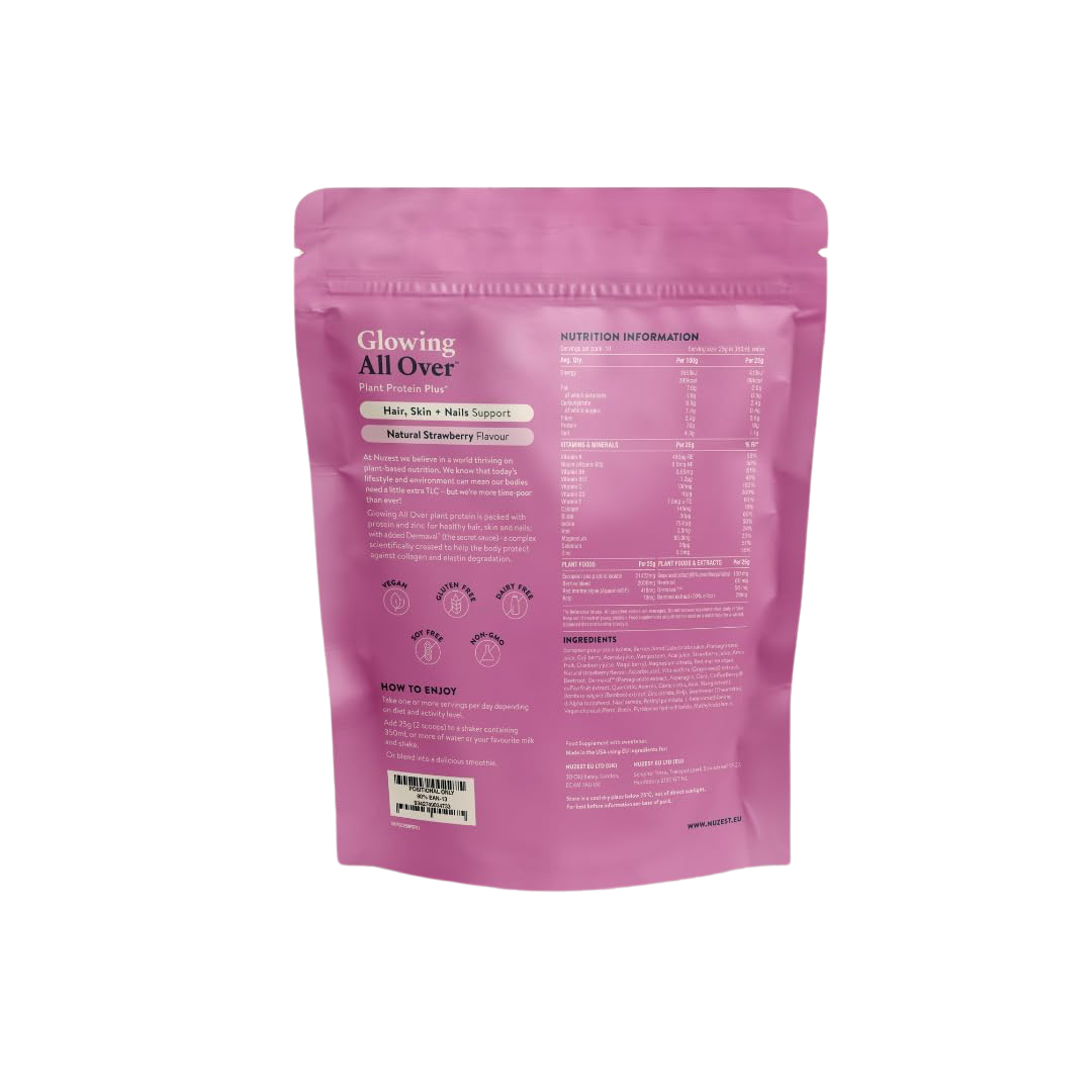 Nuzest Plant Protein Plus+ - Glowing All Over 250g Natural Strawberry Flavour
