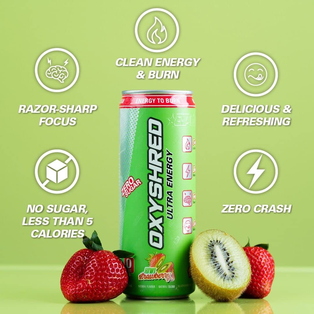 EHP Labs OxyShred Ultra Energy Drink Lightly Carbonated Zero Sugar RTD 12x355ml - Pina Colada