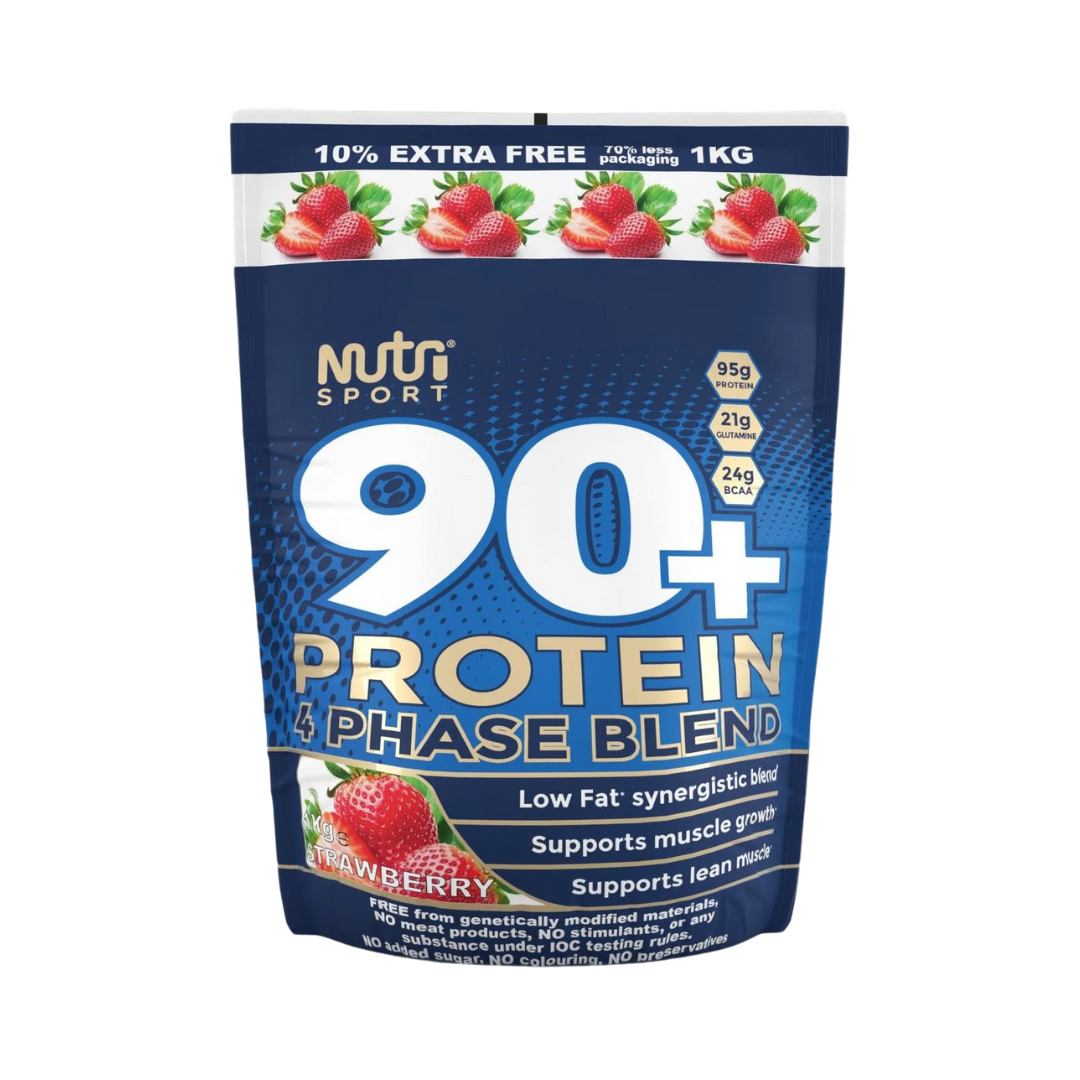 NutriSport 90+ Protein 4 Phase Blend 1Kg - Strawberry