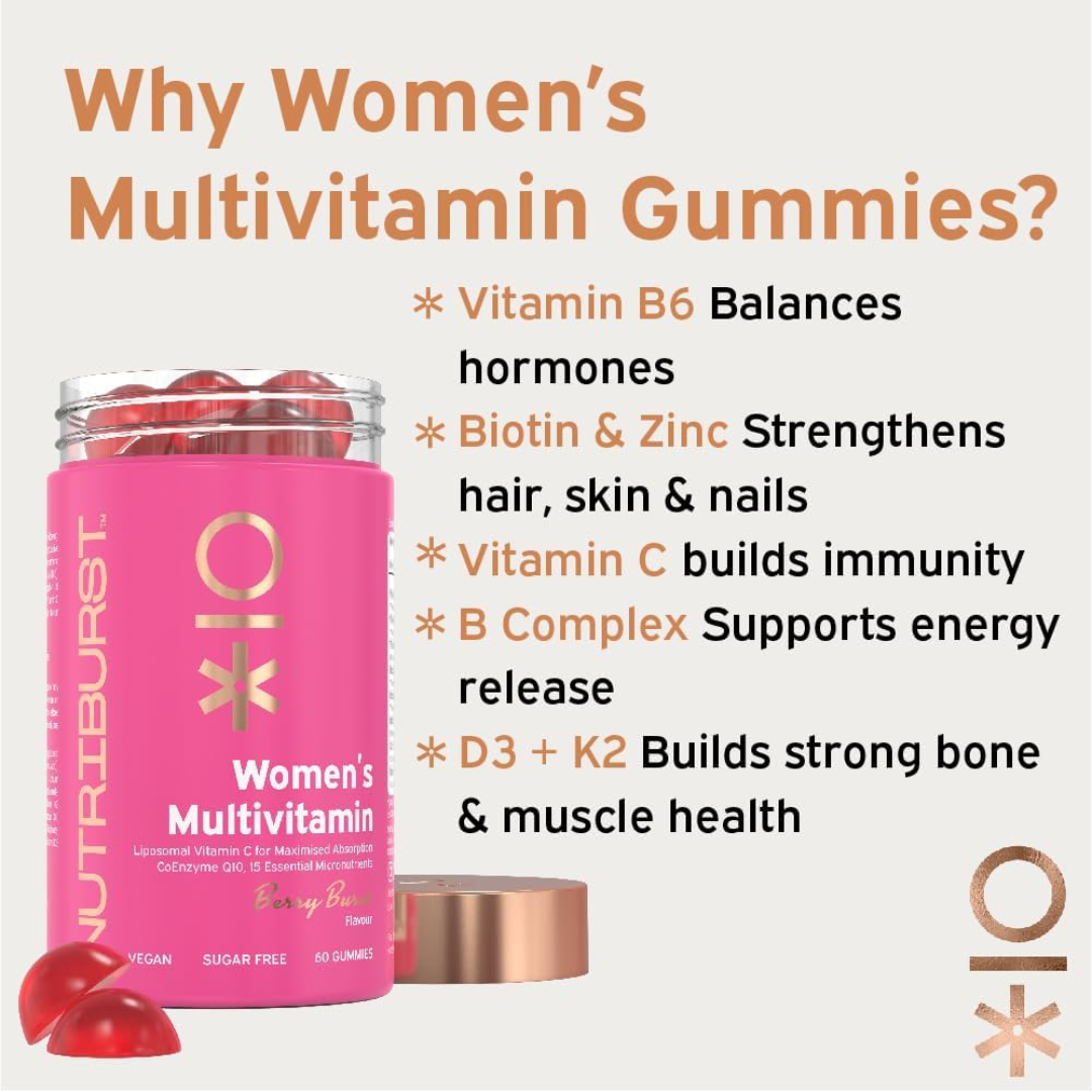 Nutriburst Women's Multivitamin 60 Gummies Berry Burst