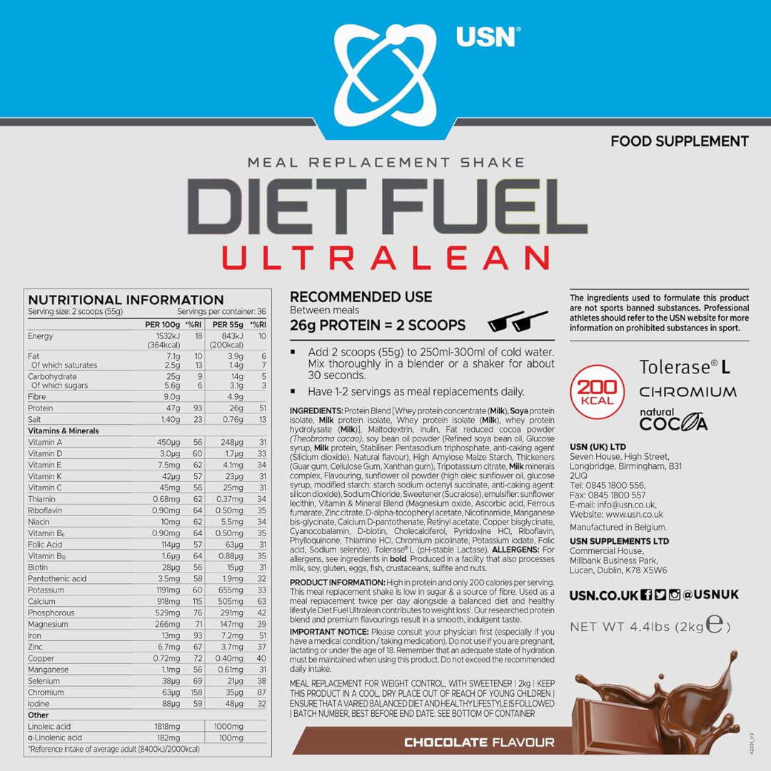 USN Diet Fuel Ultralean 2kg - Strawberry