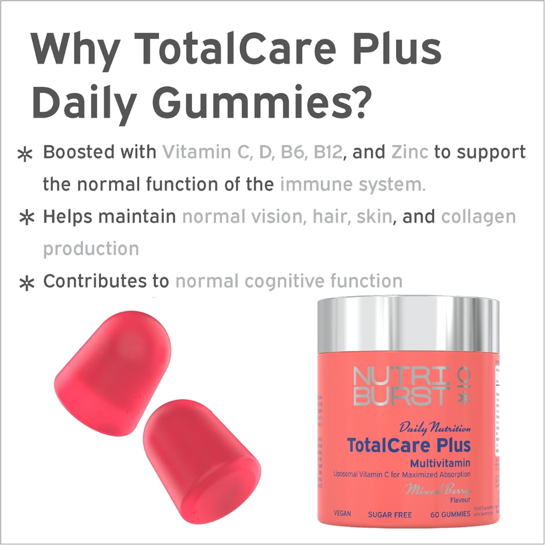 Nutriburst Totalcare Plus 60 Gummies Mixed Berry
