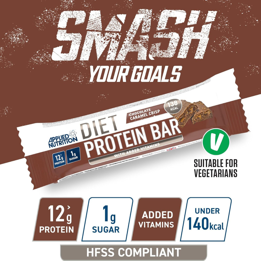 Applied Nutrition Diet Protein Bar 12x45g - Chocolate Caramel Crisp