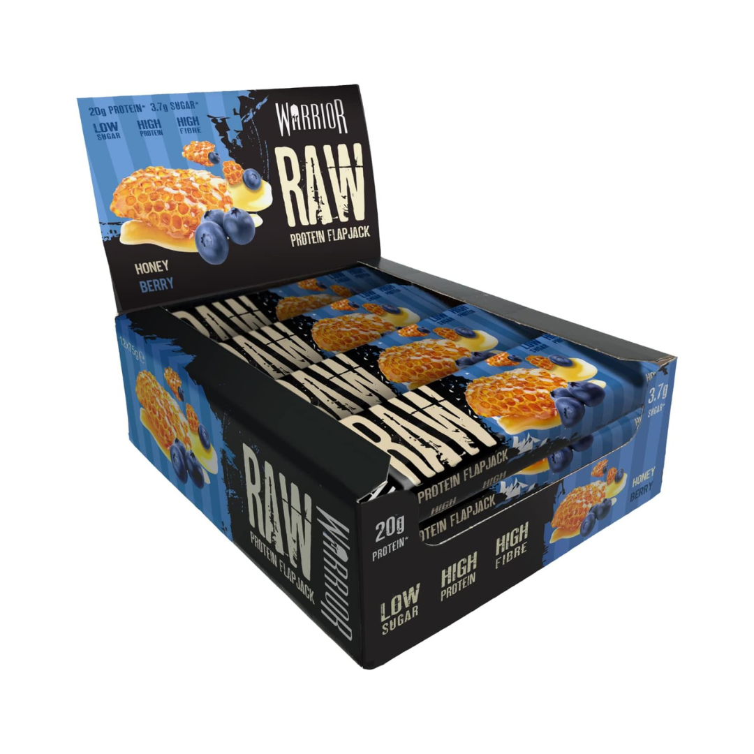 Warrior Raw Protein Flapjack 12x75g - Honey Berry