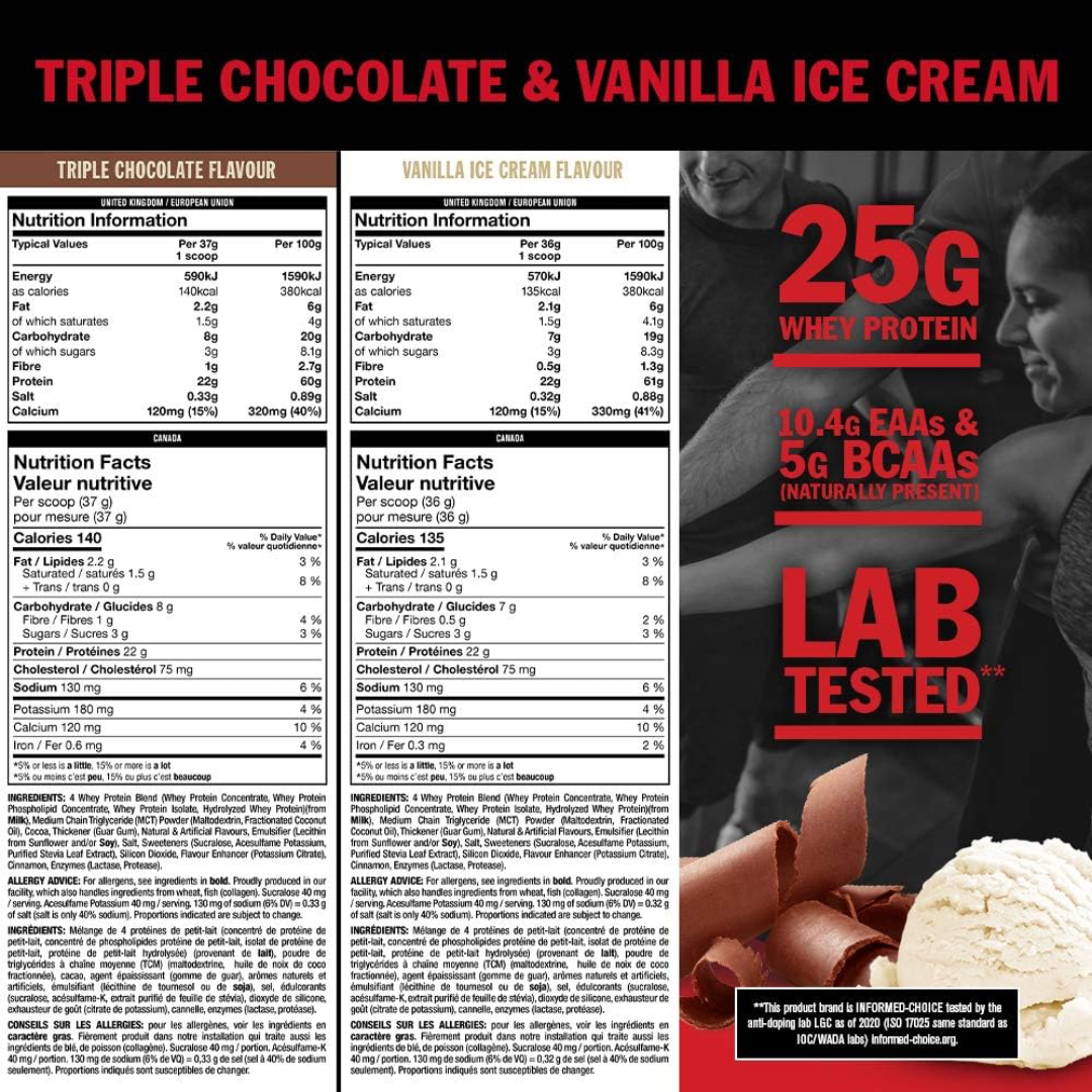 Mutant Whey Dual Chamber 1.8kg - Triple Chocolate & Vanilla Ice Cream