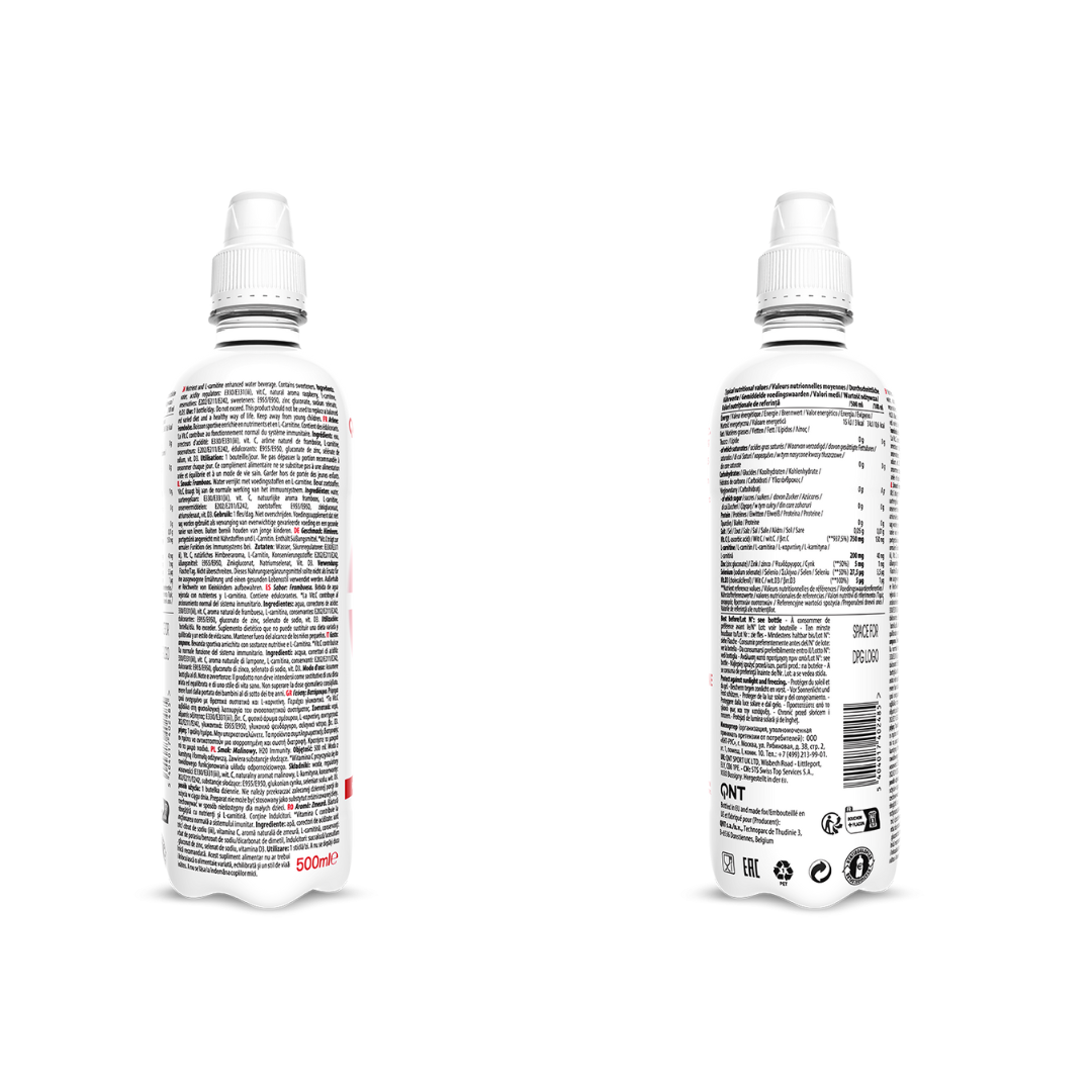 QNT Immunity Water H20 12x500ml - Raspberry