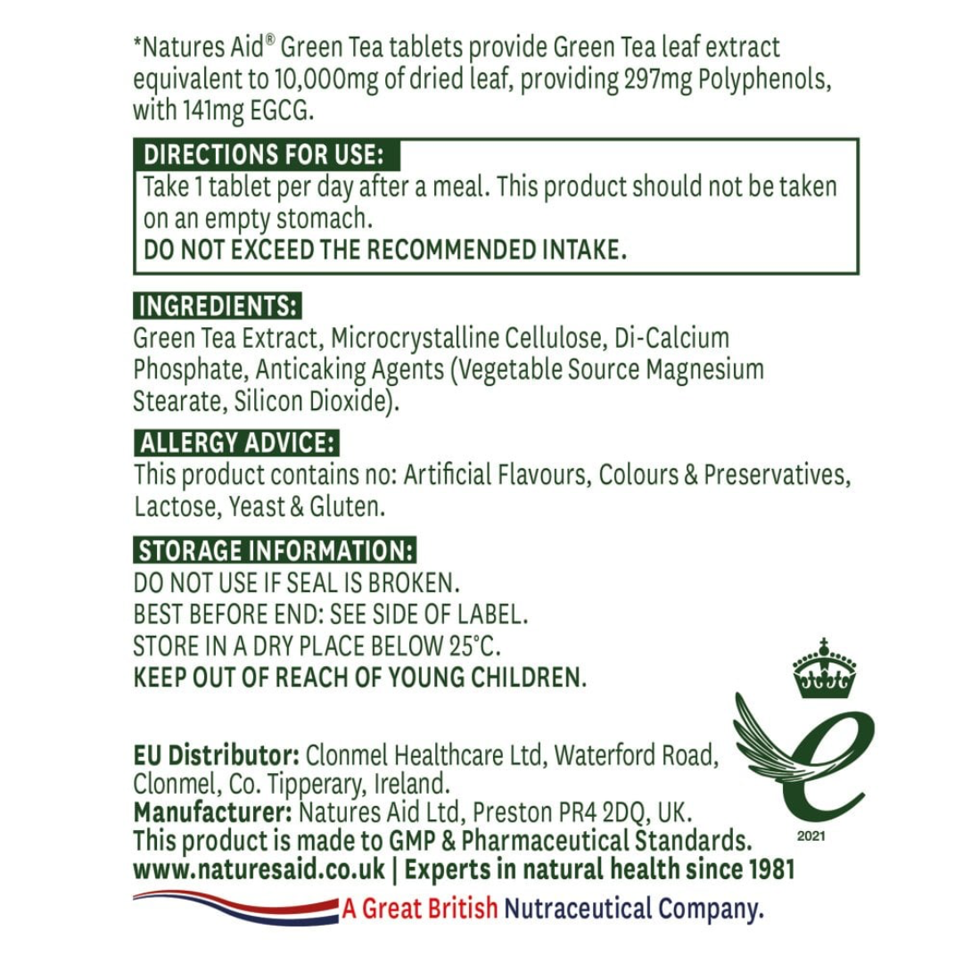 Natures Aid Green Tea 10000mg 60 Tabs