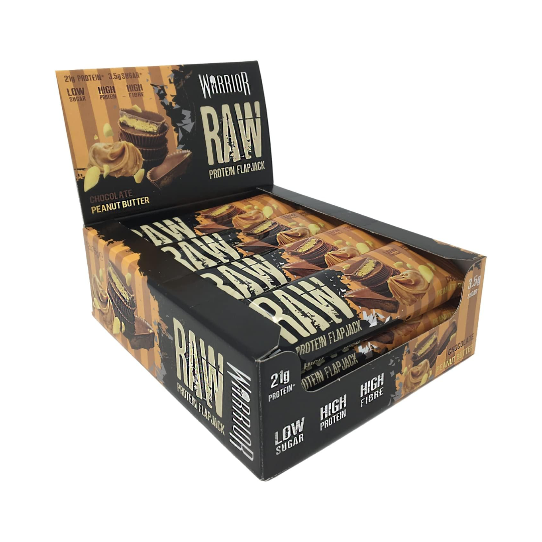 Warrior Raw Protein Flapjack 12x75g - Chocolate Peanut Butter