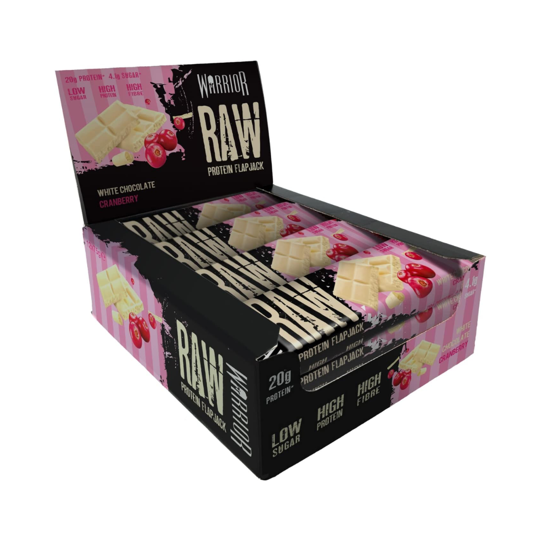Warrior Raw Protein Flapjack 12x75g - White Chocolate Cranberry