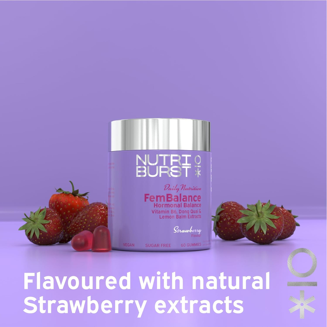 Nutriburst Fembalance 60 Gummies Strawberry