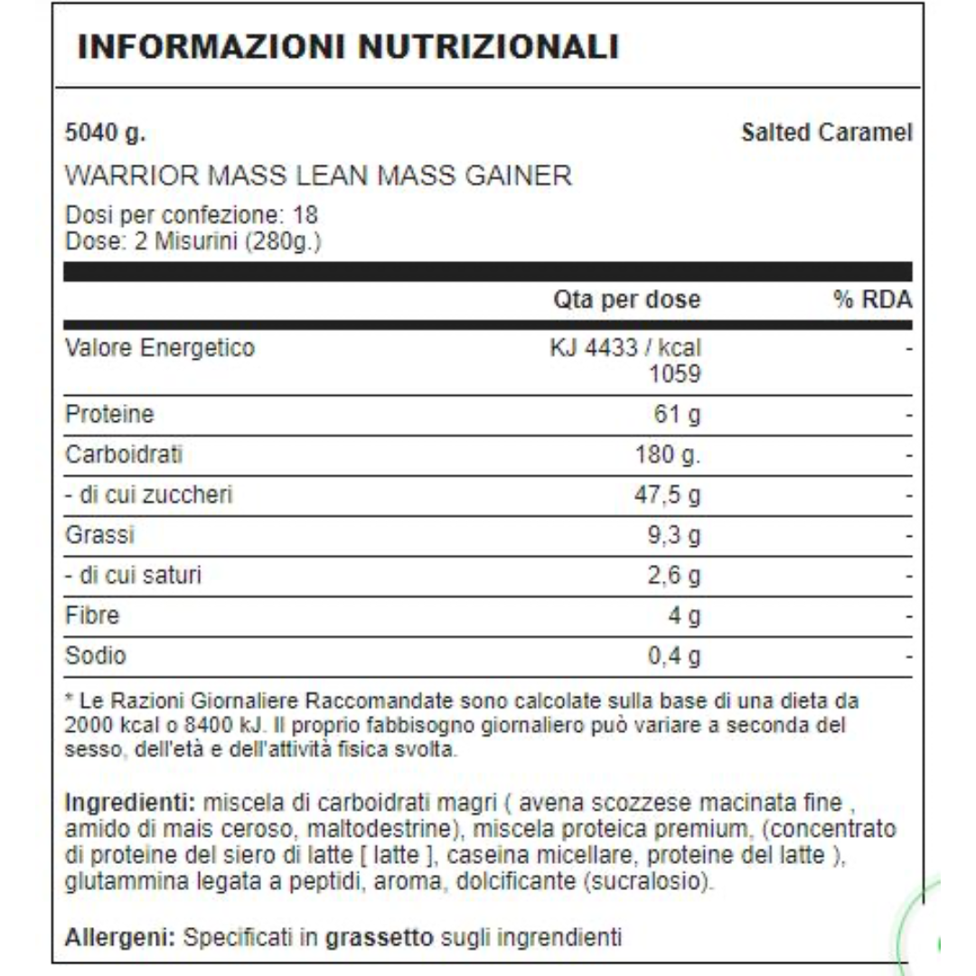 Warrior Lean Mass Gainer 5040g - White Chocolate