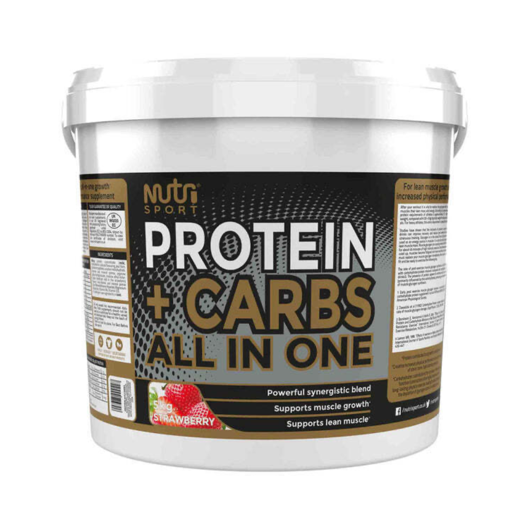 NutriSport Protein + Carbs 5kg - Strawberry