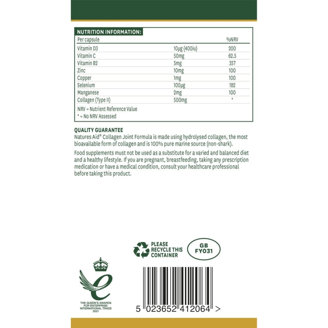 Natures Aid Collagen Joint Formula 60 Caps