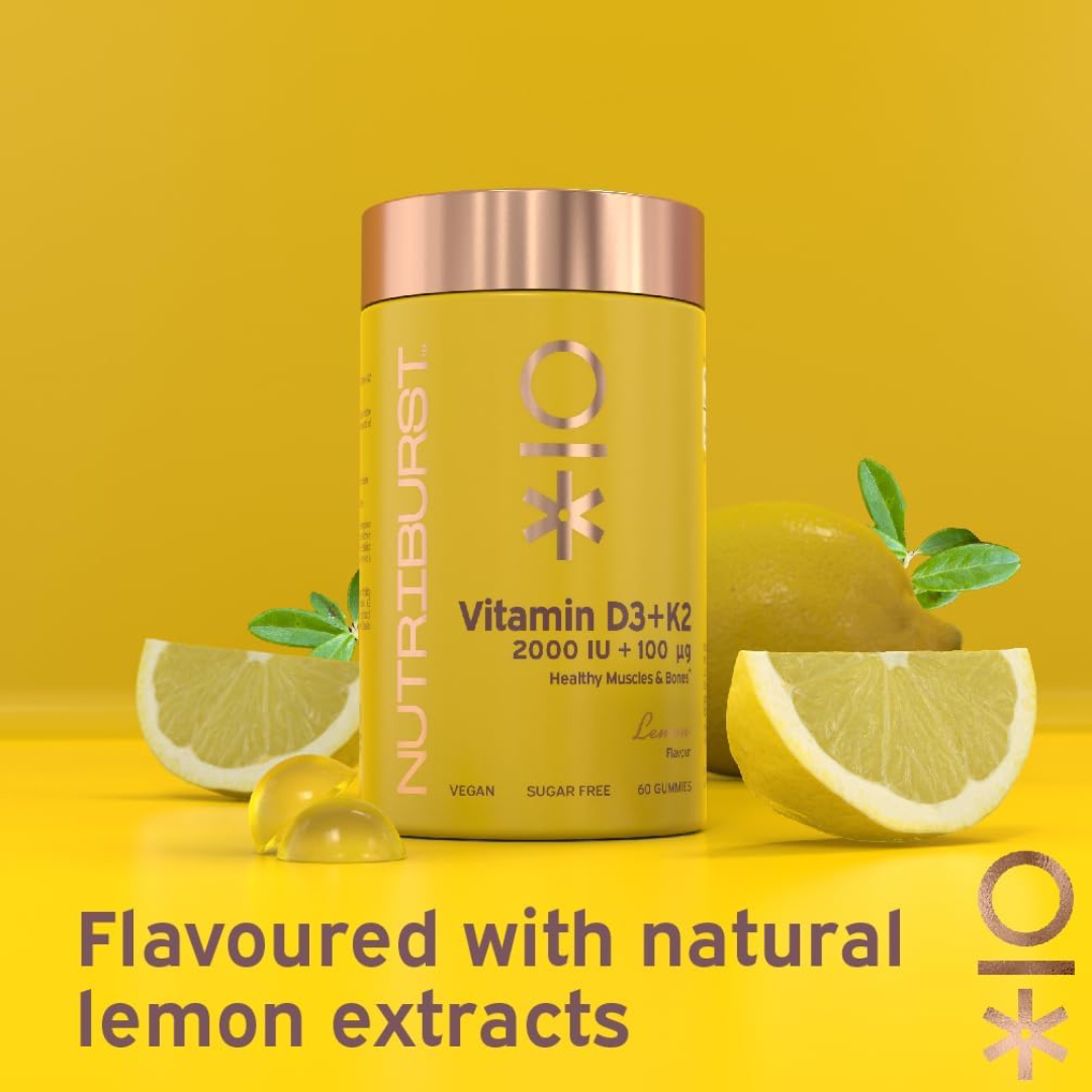 Nutriburst Vitamin D3 + K2 60 Gummies Lemon