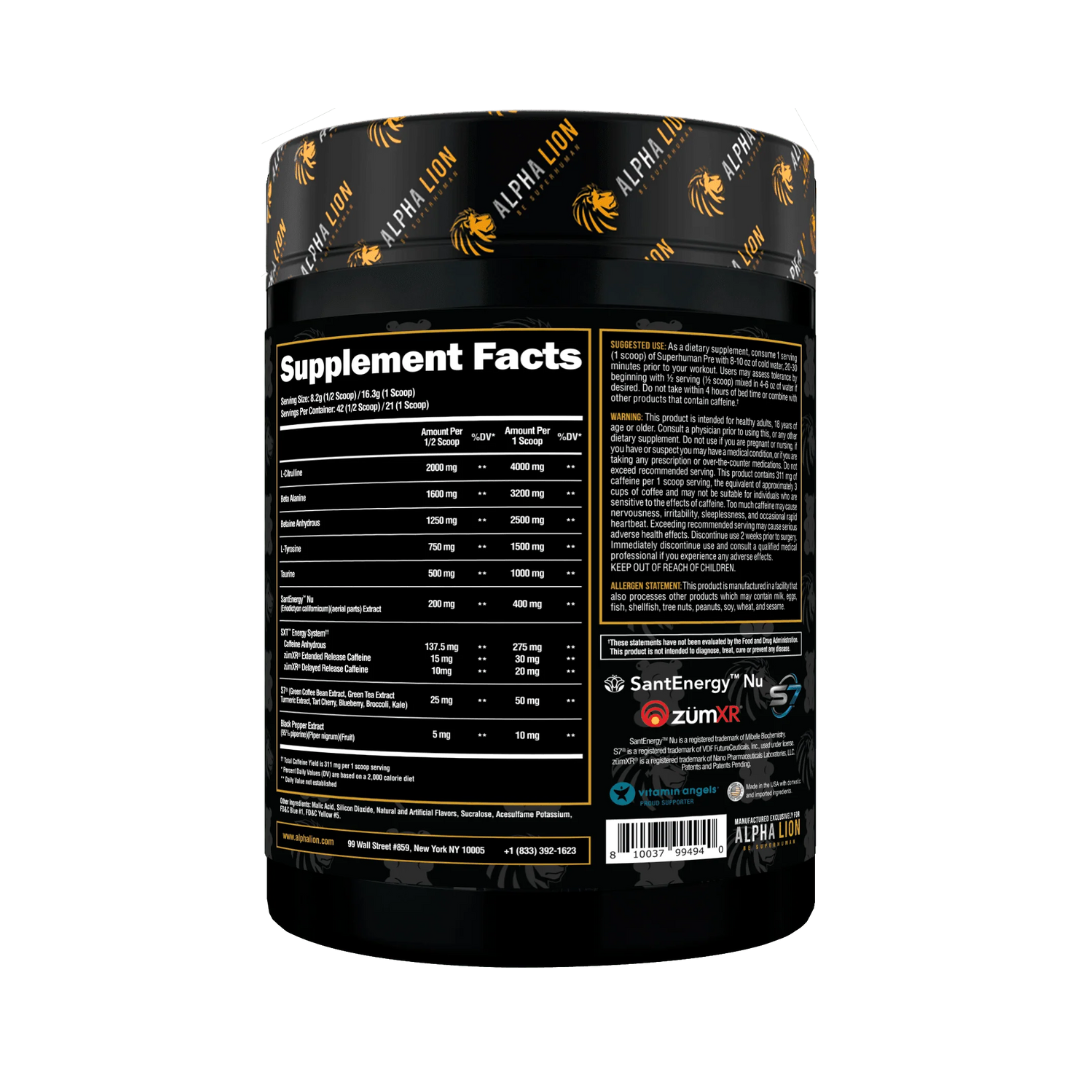 Alpha Lion SuperHuman Pre Workout 342.3g - Hulk Juice