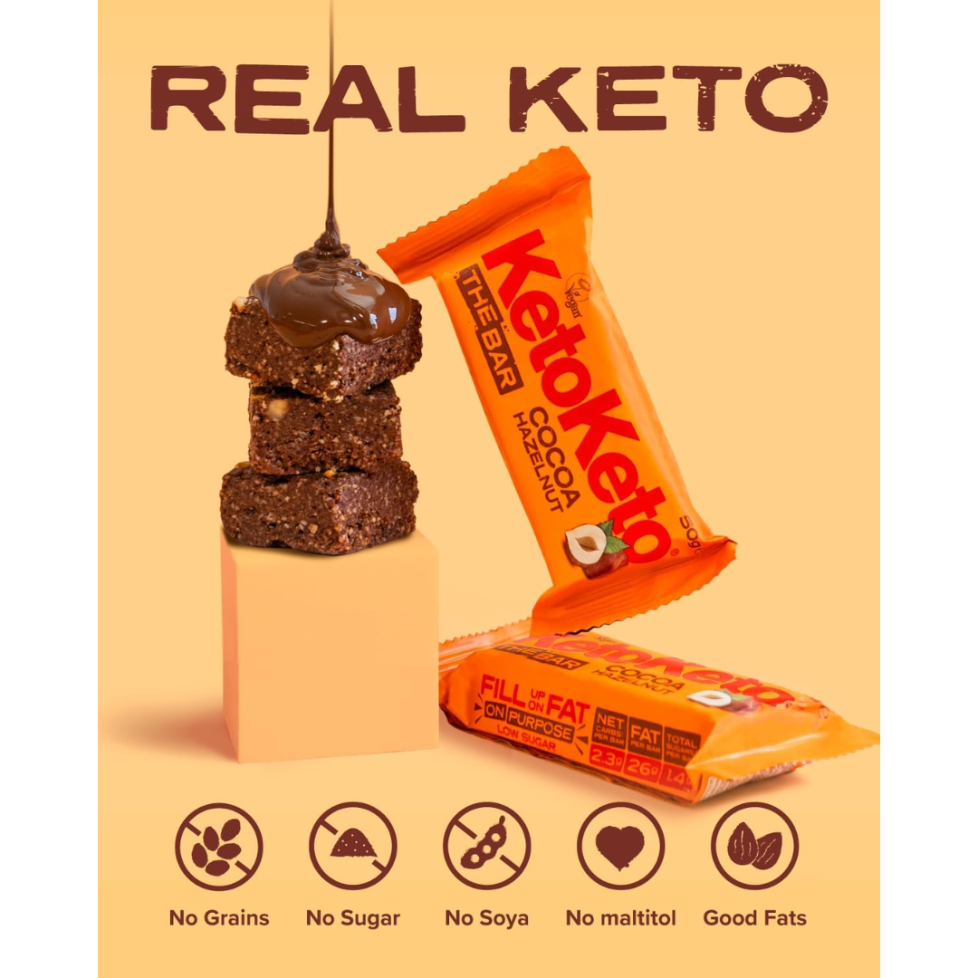 KetoKeto Bar 12x50g - Choc Hazelnut