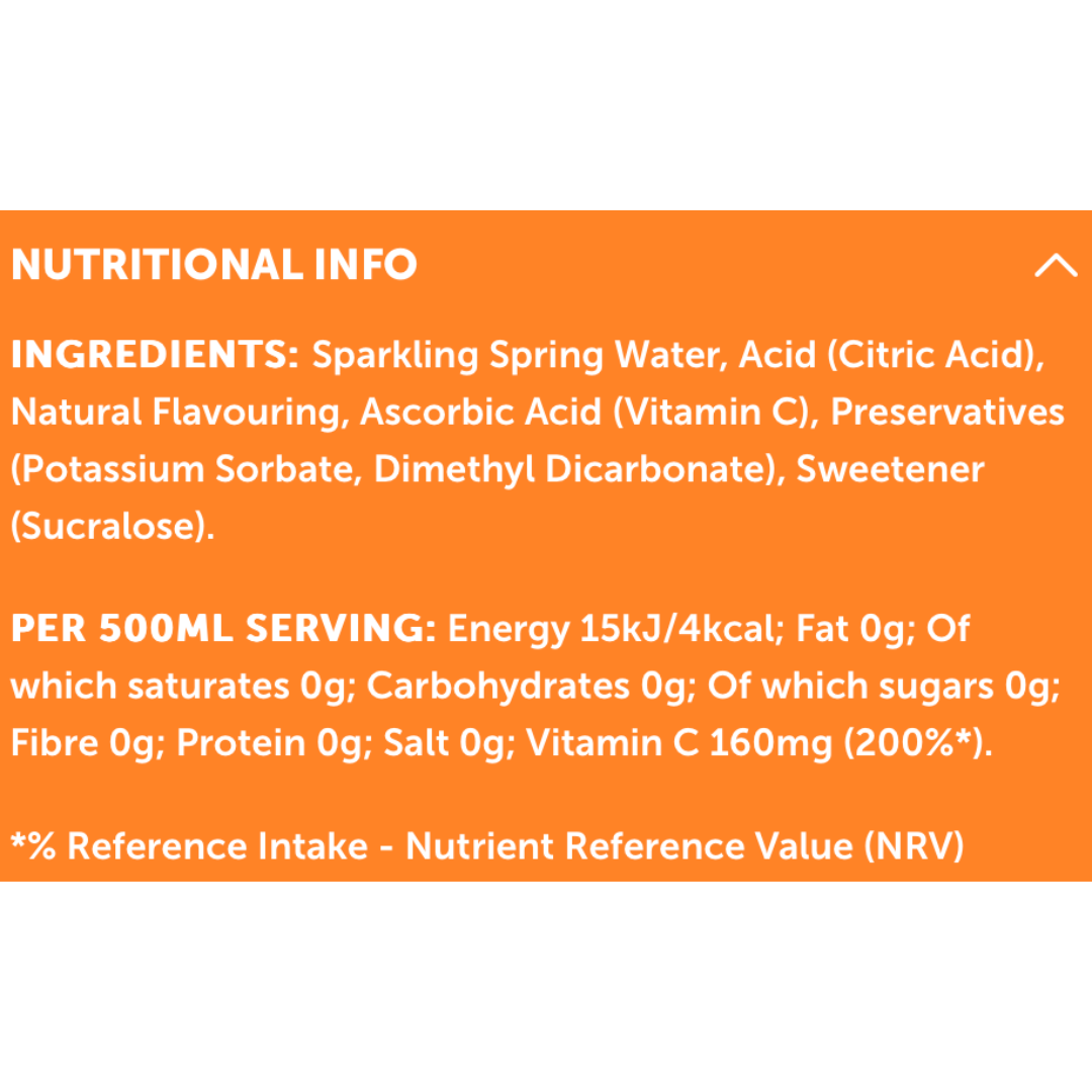 Get More Vits Vitamin C 12x500ml Sparkling Orange