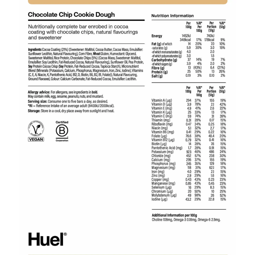 Huel Complete Nutrition Bar 12x51g - Peanut Caramel