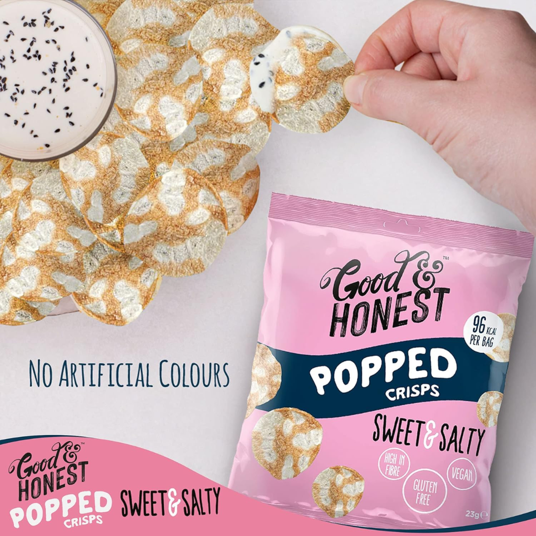 Good & Honest Popped Crisps 24x23g - Sea Salt
