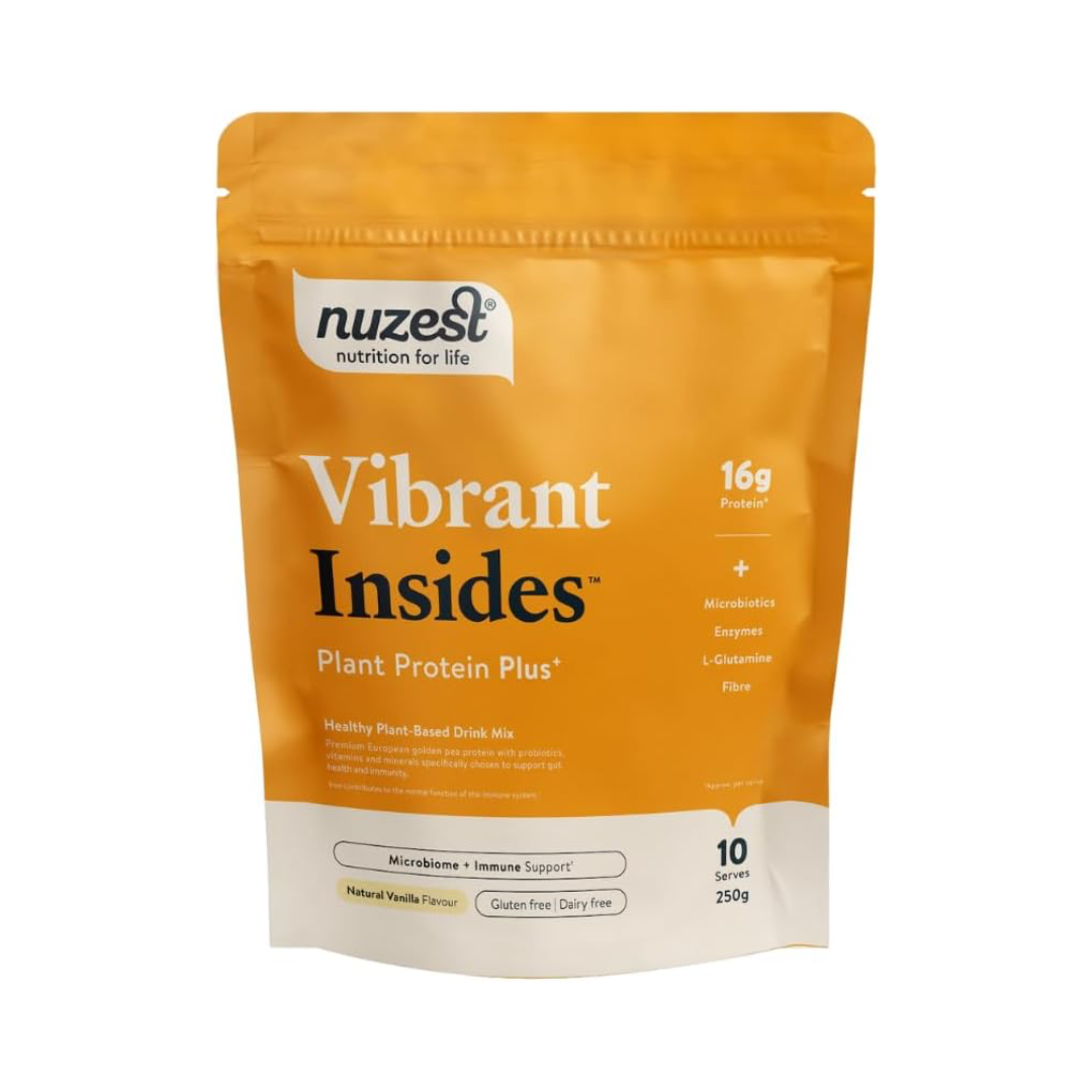Nuzest Plant Protein Plus+ - Vibrant Insides  250g Natural Vanilla Flavour