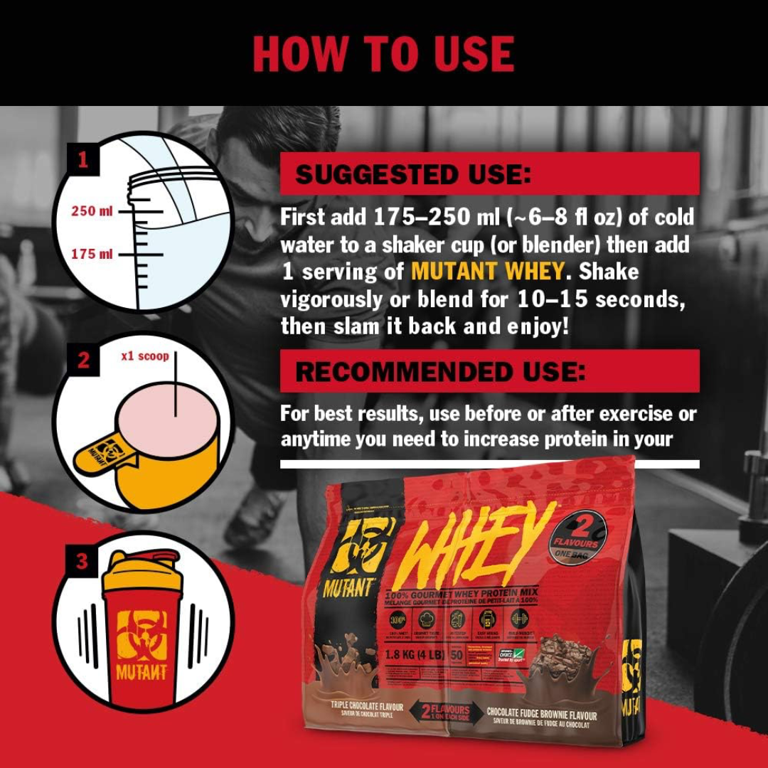 Mutant Whey Dual Chamber 1.8kg - Triple Chocolate & Vanilla Ice Cream