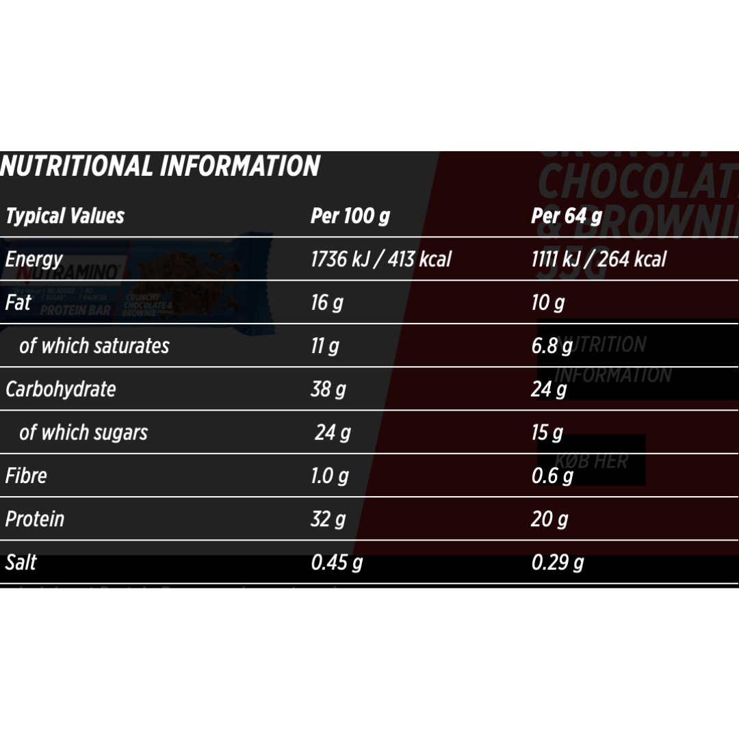 Nutramino Protein Bar 12x55g Crunchy Chocolate Brownie
