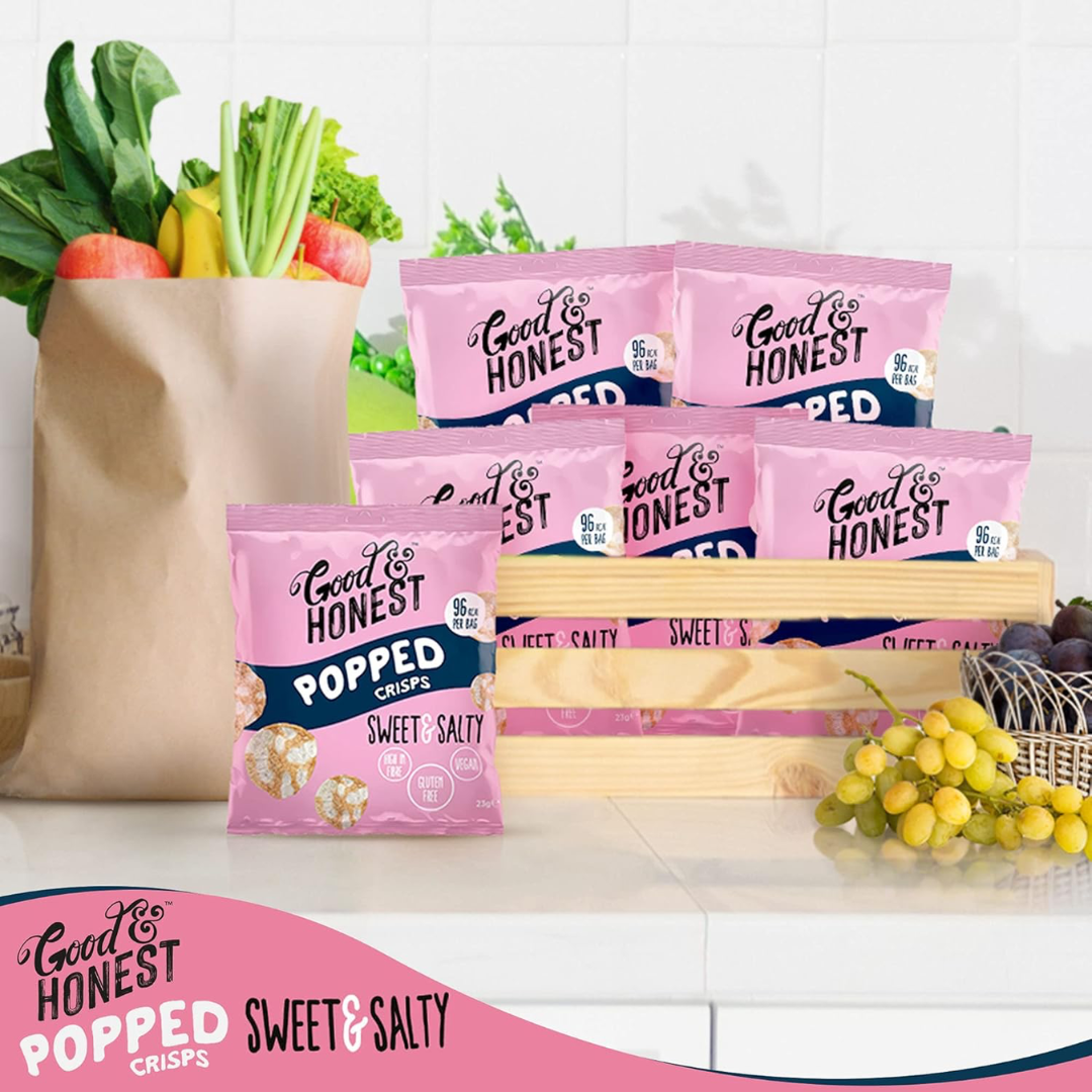 Good & Honest Popped Crisps 24x23g - Sea Salt