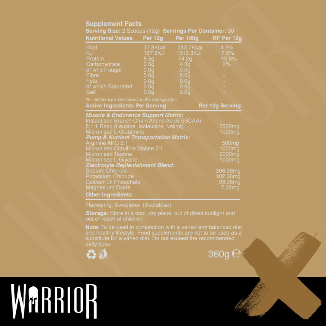 Warrior Aminos 360g - Blue Raspberry