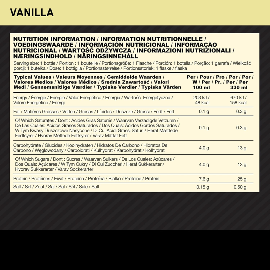 Optimum Nutrition Protein Shake 12x330ml - Vanilla