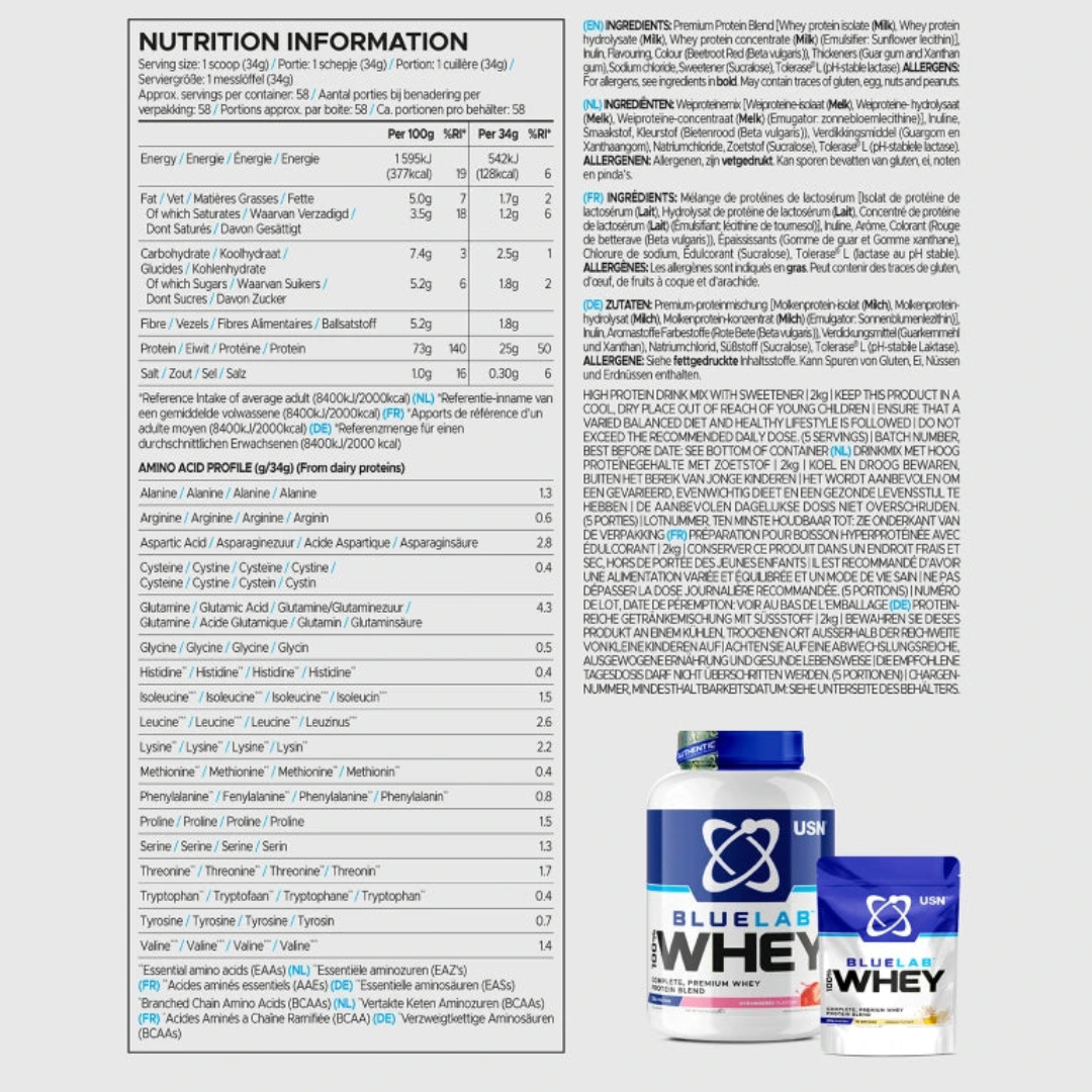 USN Blue Lab Whey 2kg - Wheytella