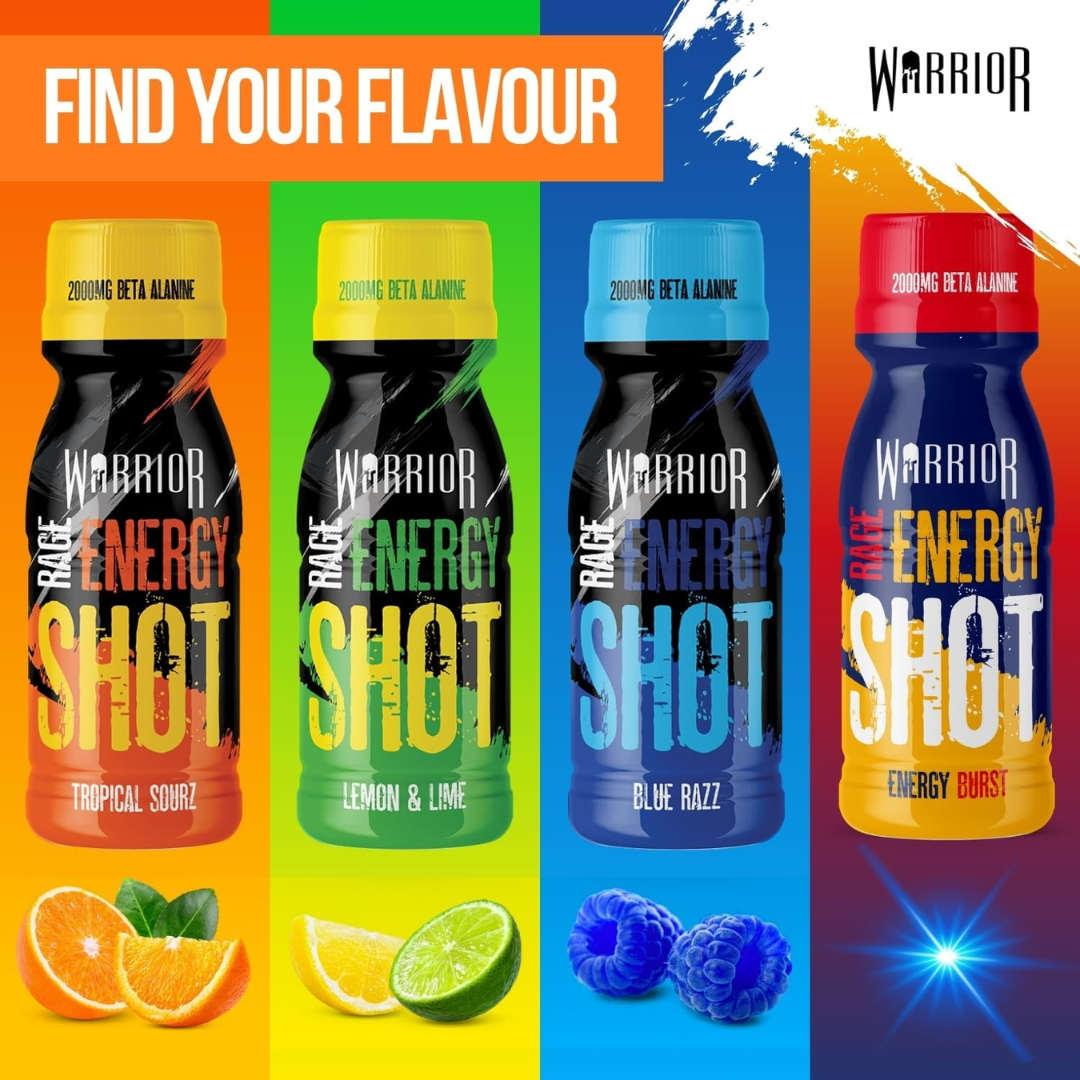 Warrior RAGE Energy Shots 12x60ml - Blue Raspberry