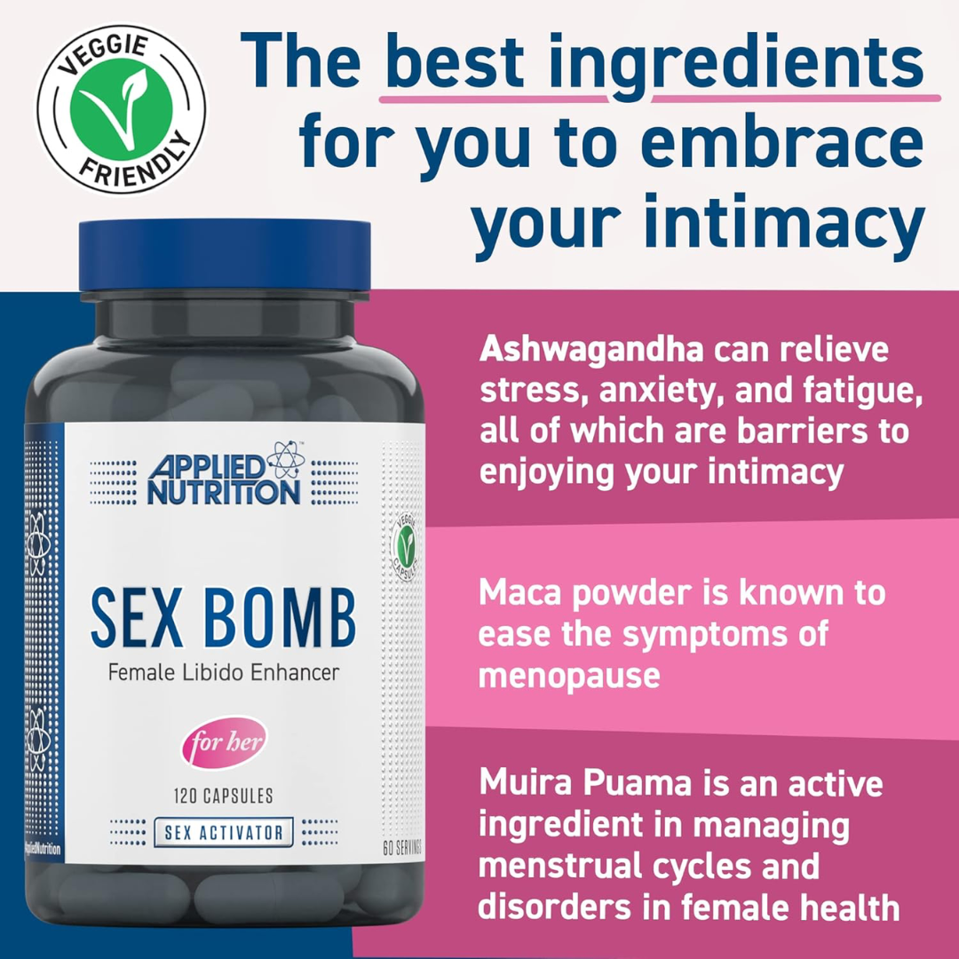 Applied Nutrition Sex Bomb Female Libido Enhancer 120 Veg Caps