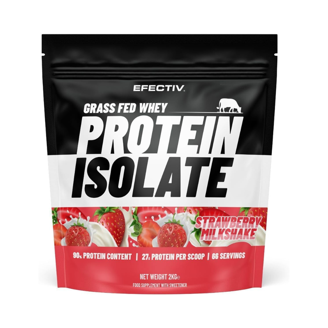 Efectiv Nutrition Grass Fed Whey Protein Isolate 2000g - Strawberry Milkshake