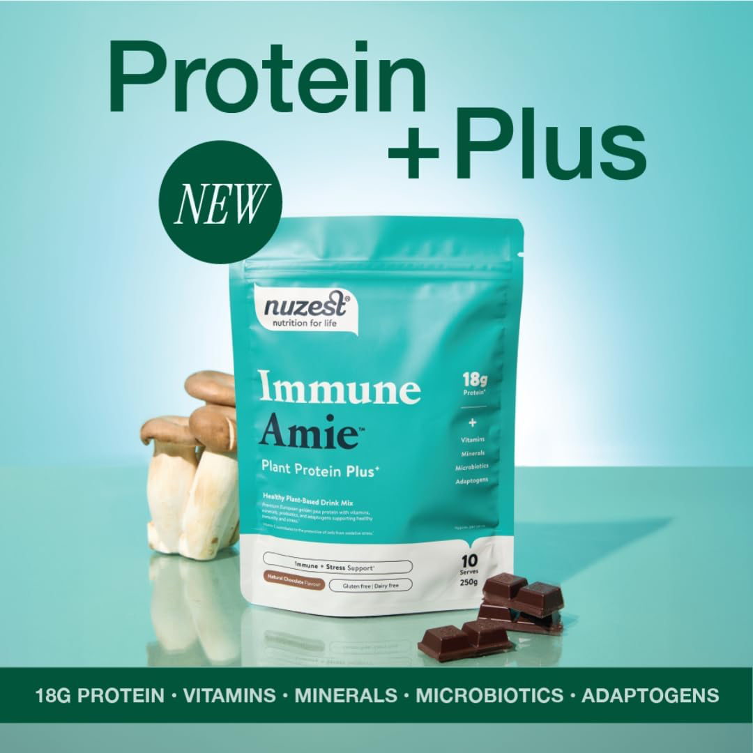Nuzest Plant Protein Plus+ - Immune Amie 250g Natural Chocolate Flavour